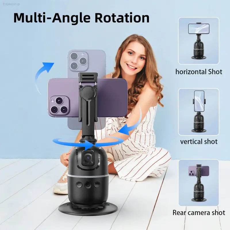 Selfieshow P03 Gimbal Stabilizer with 360 Rotation Tracking - Estalios
