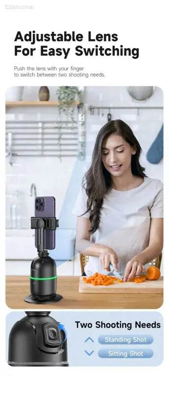 Selfieshow P03 Gimbal Stabilizer with 360 Rotation Tracking - Estalios