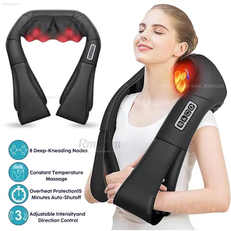 Shiatsu Neck and Shoulder Massager with Heat for Relaxation - Estalios
