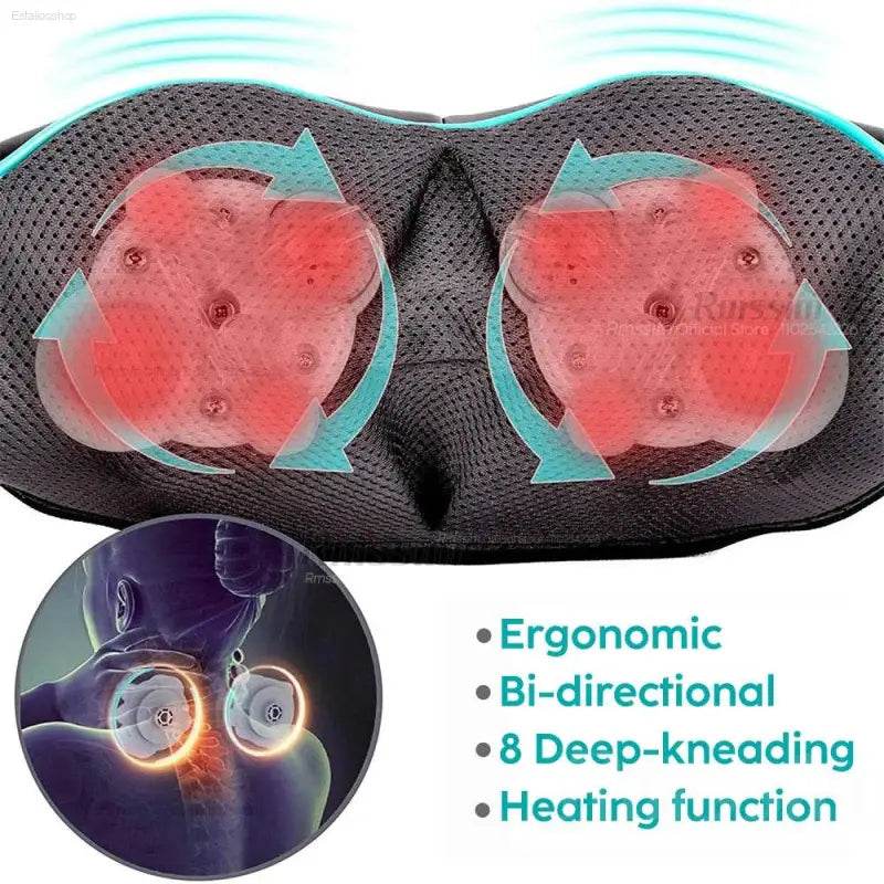 Shiatsu Neck and Shoulder Massager with Heat for Relaxation - Estalios