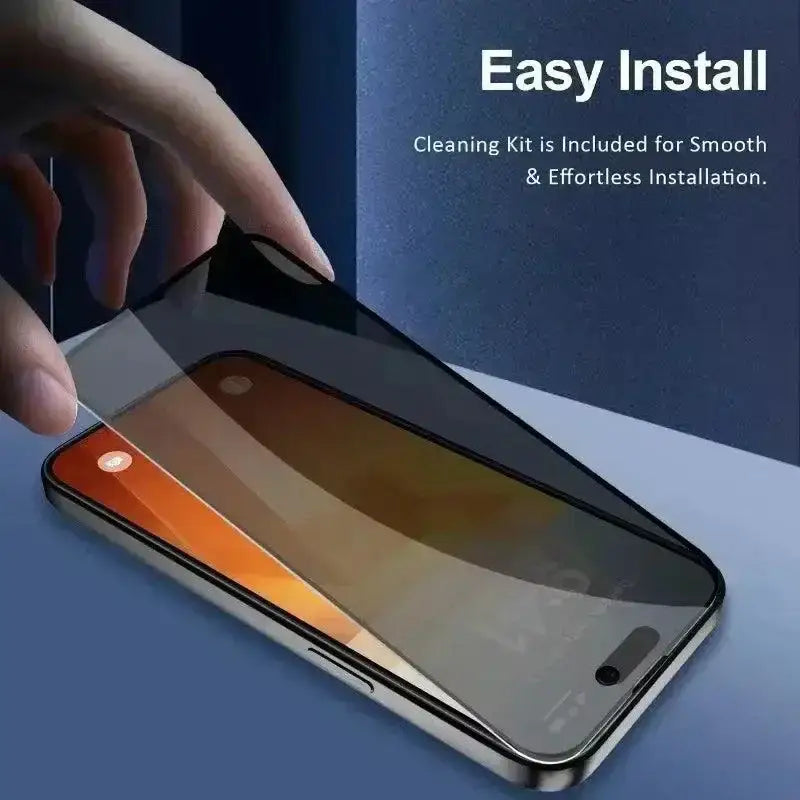 Installing Shield Your Screen privacy screen protector with anti peeping film on a smartphone