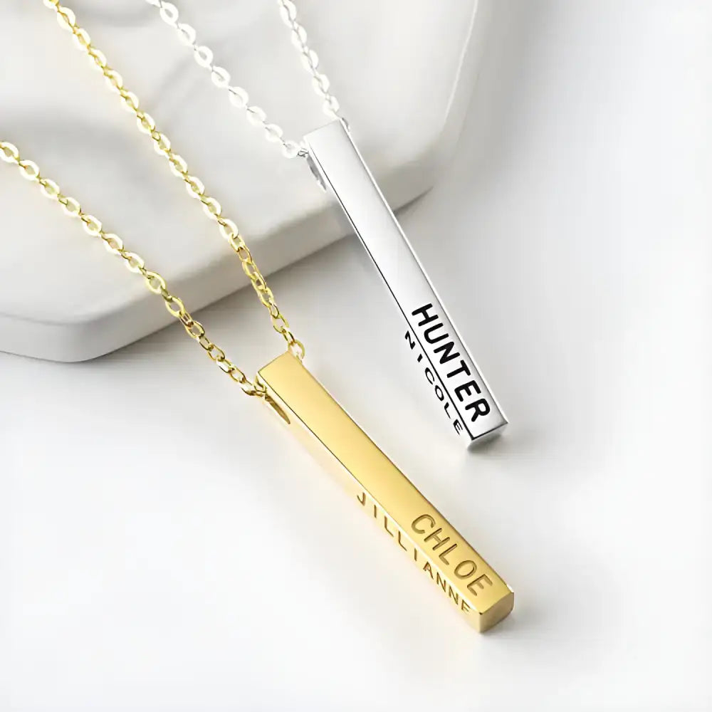 Shine Bright Personalized Rose Gold Kids Names Necklace for a trendy mother gift