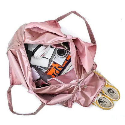 Pink Metallic Marvel: Duffel and Tote - Estalios
