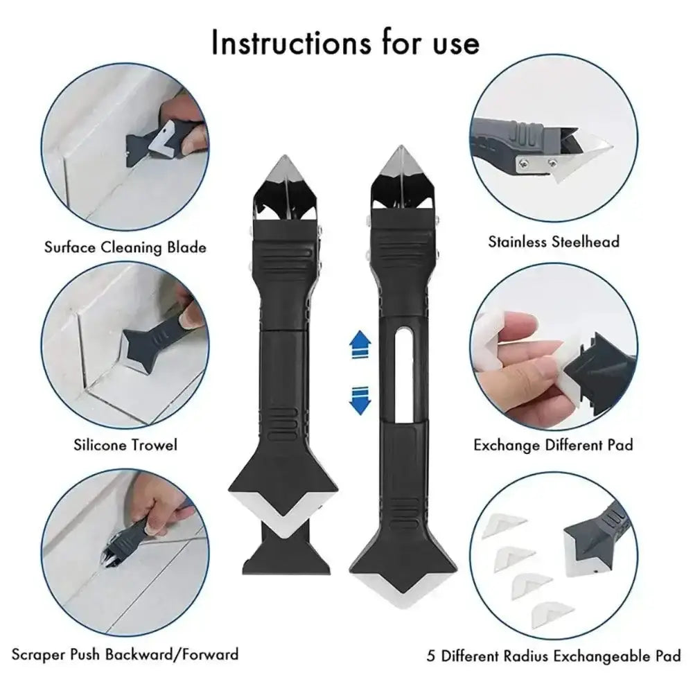 Caulk removal and finishing tool from Shovel Glue Tool with Metal Head for easy use