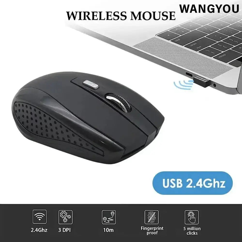 Silent Portable Wireless Mouse - black - Other