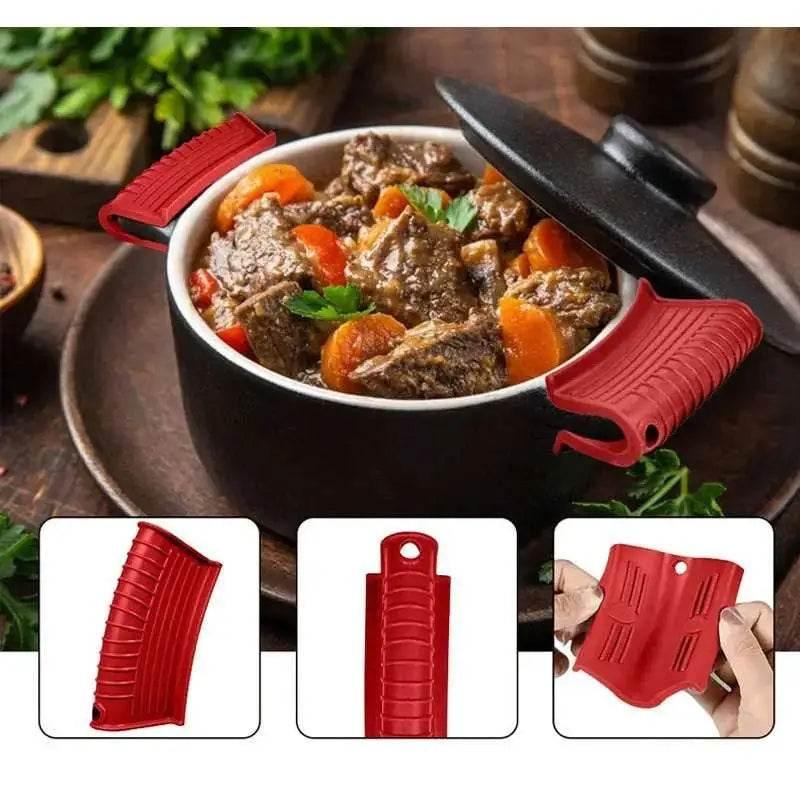 Silicone Insulated Pot Handle Sleeve Set High Temperature Resistant - Estalios