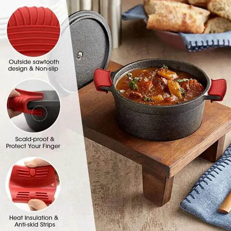 Silicone Insulated Pot Handle Sleeve Set High Temperature Resistant - Estalios
