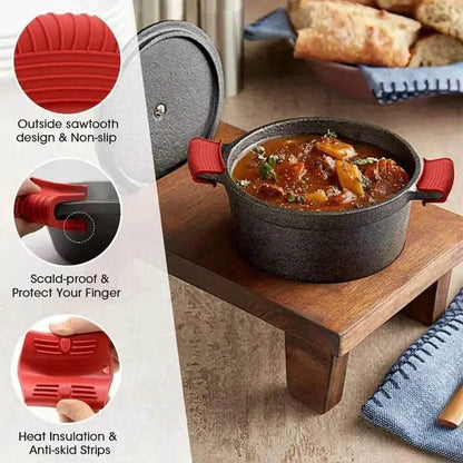 Silicone Insulated Pot Handle Sleeve Set High Temperature Resistant - Estalios
