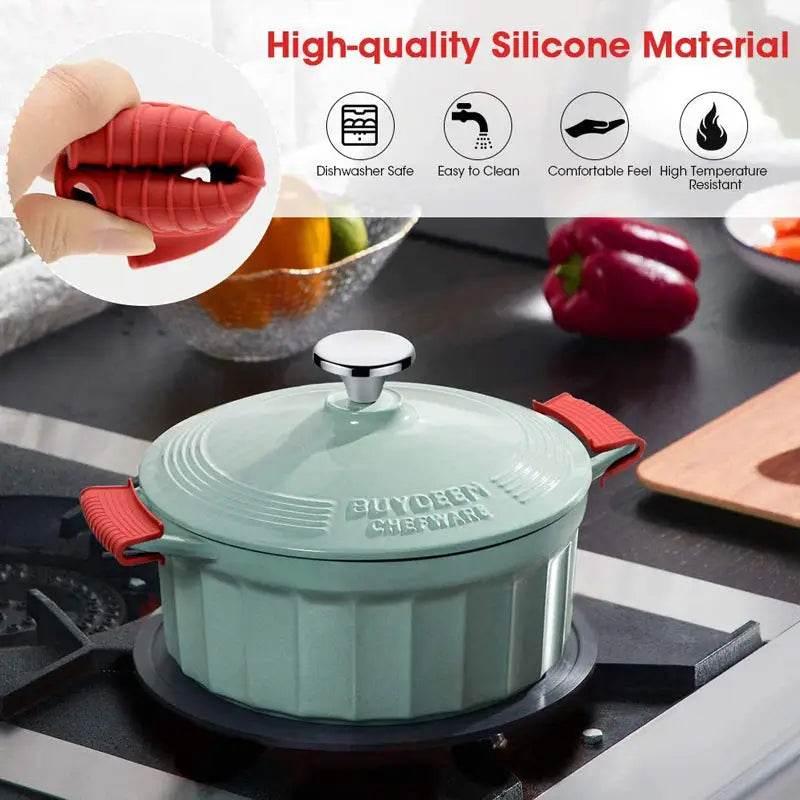 Silicone Insulated Pot Handle Sleeve Set High Temperature Resistant - Estalios