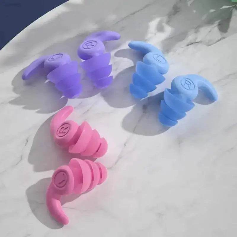 Premium Silicone Waterproof Earplugs with Noise Cancellation for Swimming and Sleeping - Estalios