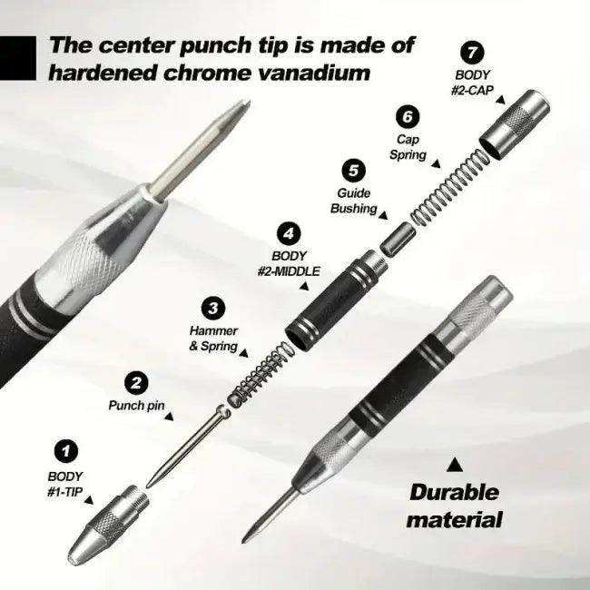 Precision Duo Auto Center Punch Set for Accurate Marking - Estalios