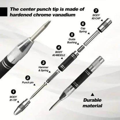 Precision Duo Auto Center Punch Set for Accurate Marking - Estalios