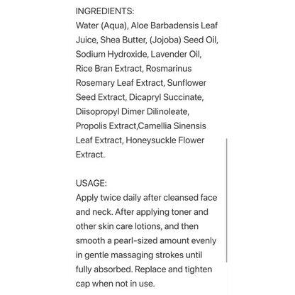 Skincare ingredients and usage for Skin Love Face Cream for Sensitive Skin