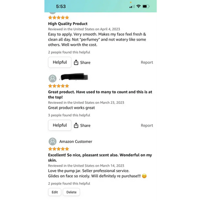 Customer reviews for Skin Love Face Cream for Sensitive Skin highlight positive experiences