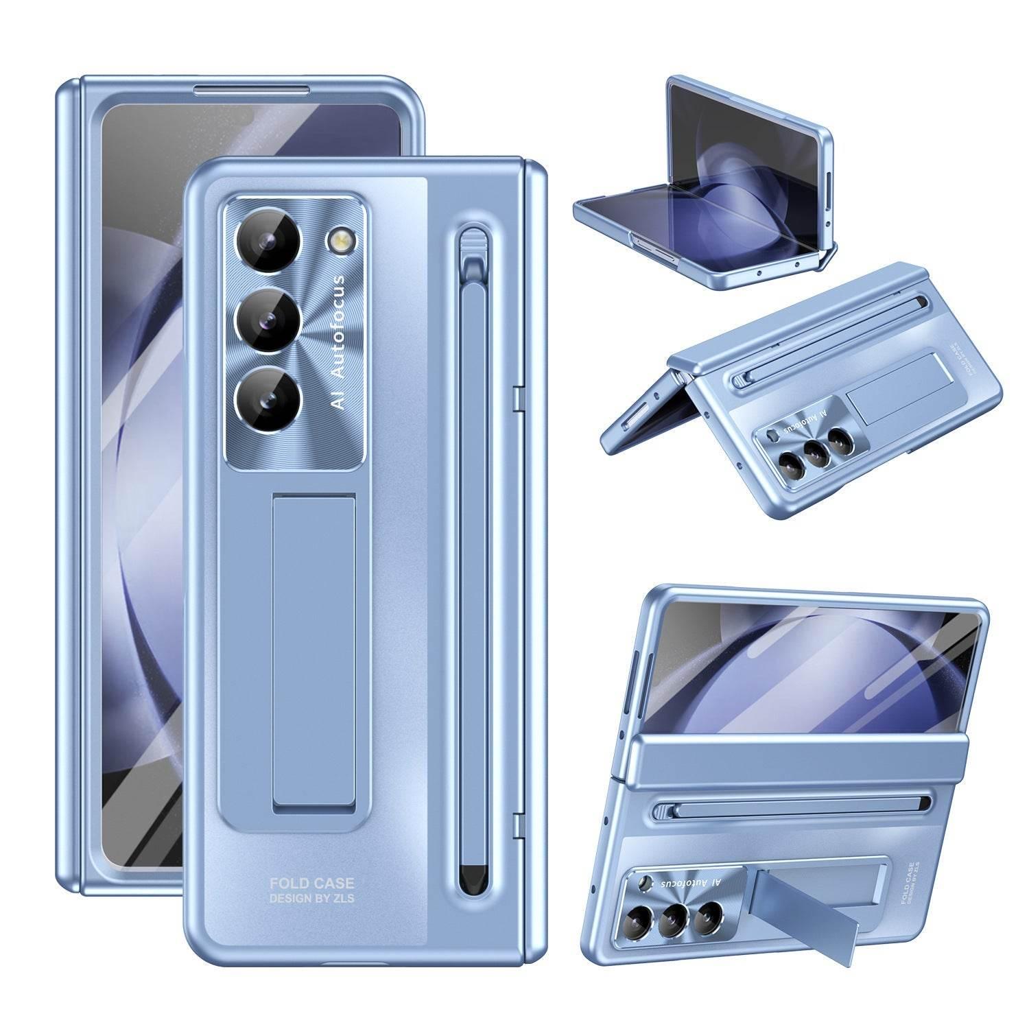 Sleek Blue Power Case: Stand, Stylus & Smudge Shield - Estalios