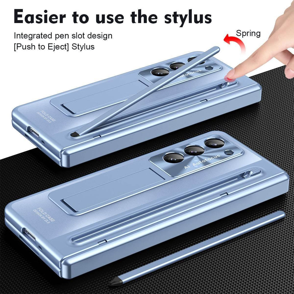 Sleek Blue Power Case: Stand, Stylus & Smudge Shield - Estalios
