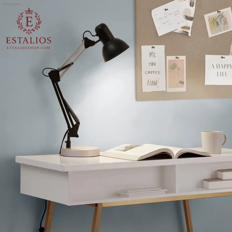 Sleek Modern Architect Desk Lamp - 20" Metal Design in Black and Gray Colorblock