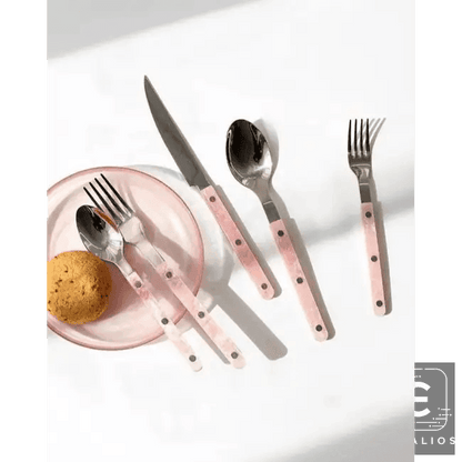 Chic Pink Perfection Cutlery and Plate Set for Elegance - Estalios
