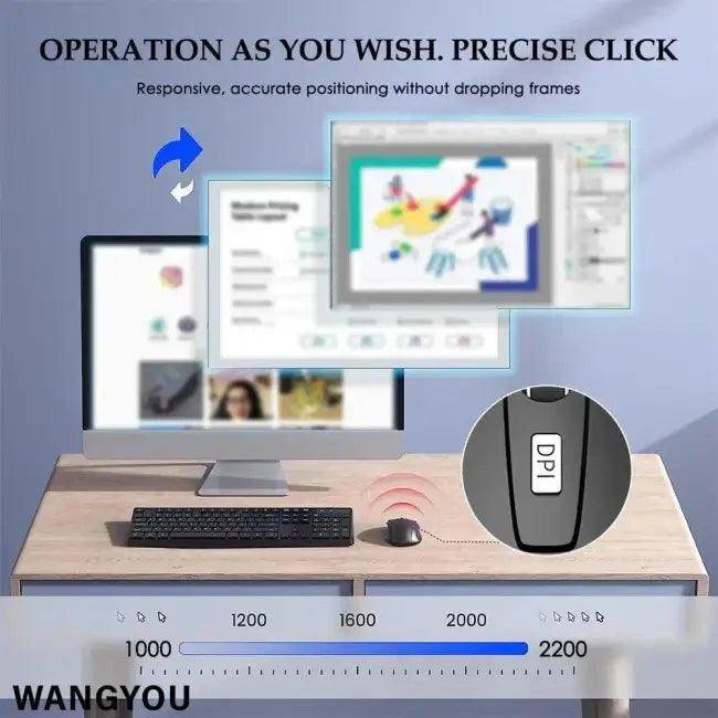 Slick Black Wireless Mouse for Effortless Control and Precision - Estalios