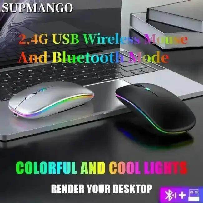 Sleek Matte RGB Wireless Mouse for Stylish Productivity - Estalios