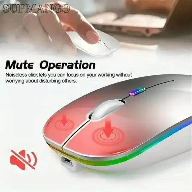 Sleek Matte RGB Wireless Mouse for Stylish Productivity - Estalios