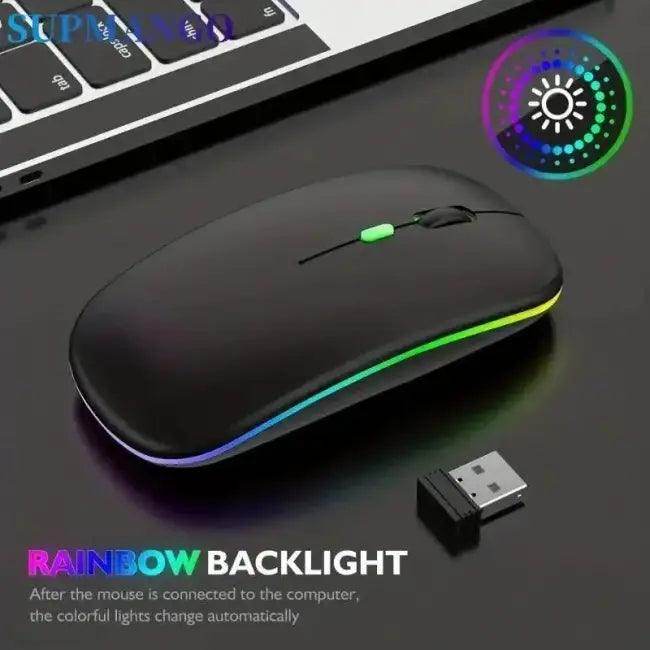 Sleek Matte RGB Wireless Mouse for Stylish Productivity - Estalios