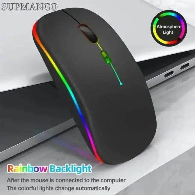 Sleek Matte RGB Wireless Mouse for Stylish Productivity - Estalios