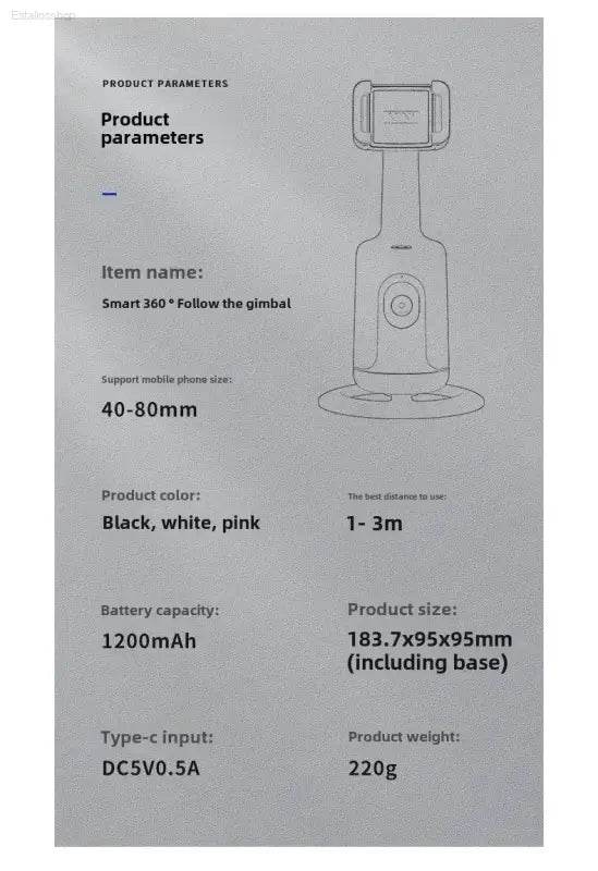 Smart AI Face Recognition 360° Mobile Phone Camera Mount - Estalios