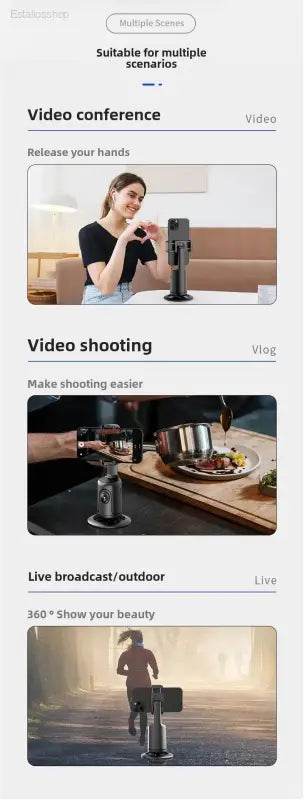 Smart AI Face Recognition 360° Mobile Phone Camera Mount - Estalios