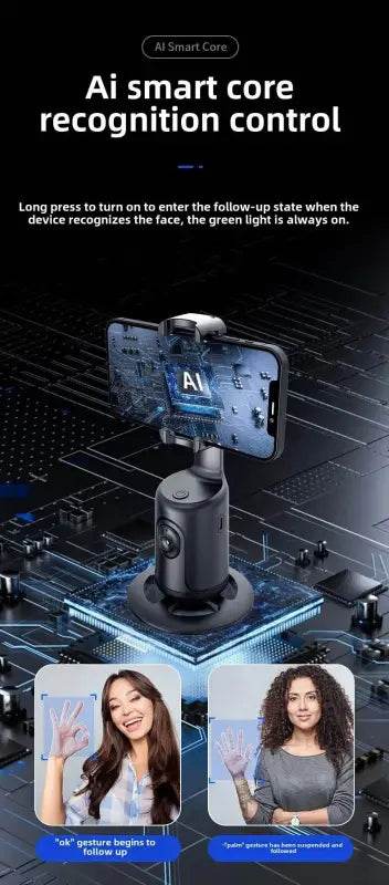 Smart AI Face Recognition 360° Mobile Phone Camera Mount - Estalios
