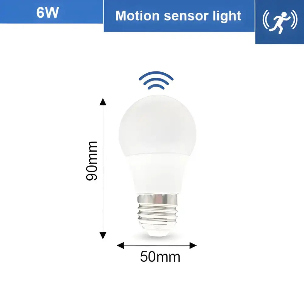 Smart E27 12W Dusk to Dawn Sensor Light with warm white motion sensor bulb