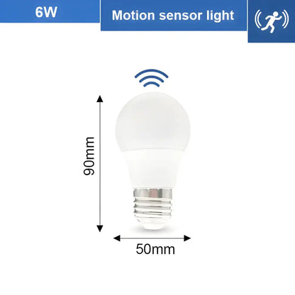 Smart E27 12W Dusk to Dawn Sensor Light with warm white motion sensor bulb