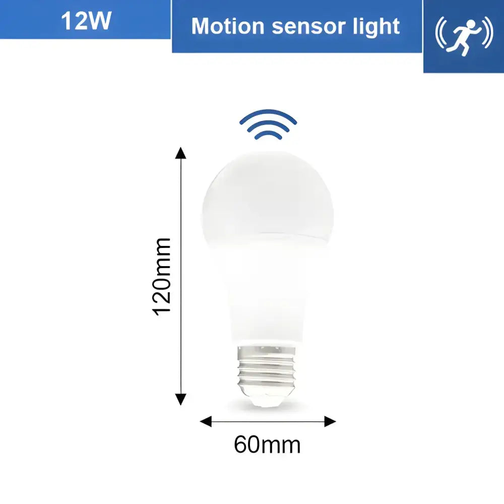 Motion sensor Smart E27 12W Dusk to Dawn Sensor Light bulb dimensions warm white cold white