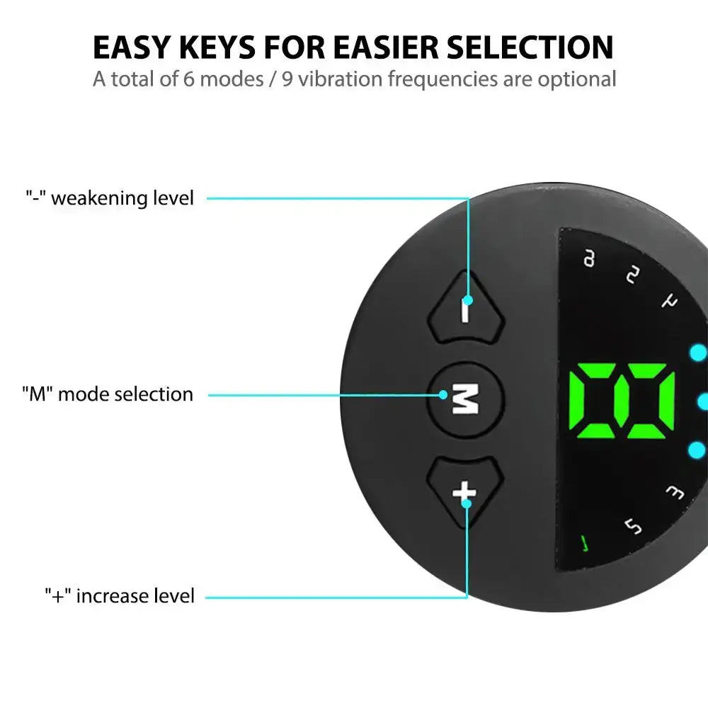 Control panel of a Smart EMS Fitness Vibration Belt for effective abdominal training