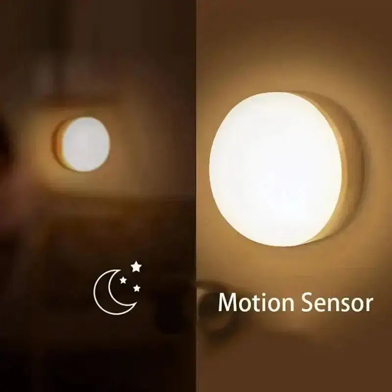 Round motion sensor light for the Smart Human Body Sensor Night Light, perfect for dark spaces