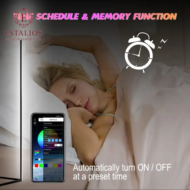 RGB Corner Floor Lamp with App & Remote Control - Dimmable Mood Lighting for Living and Gaming Rooms