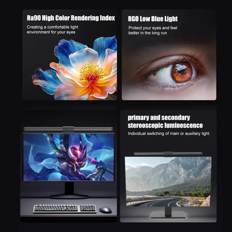 Monitor Light Bar RGB LED Liaht Bar Monitor Lighting Work Game Learning Reading Dimming Table Light Strip RGB Notebook Lighting