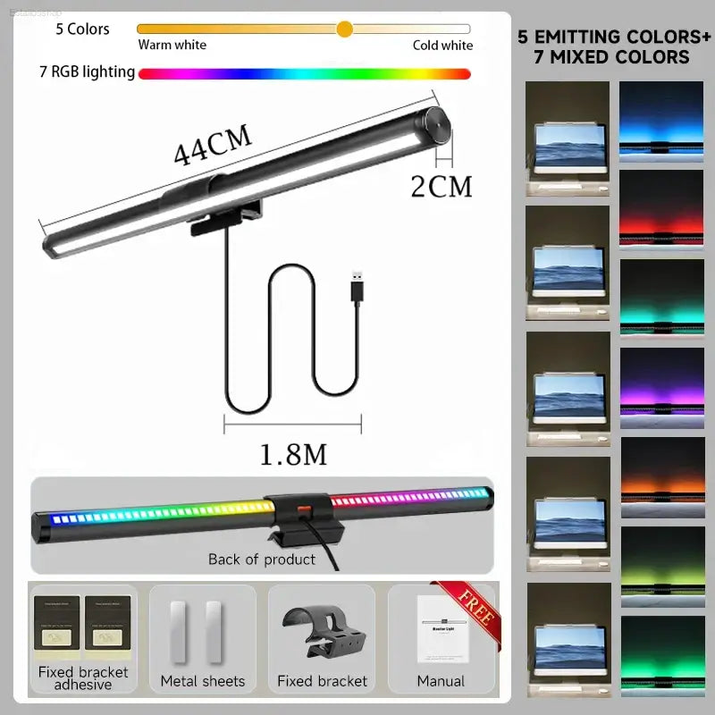 Monitor Light Bar RGB LED Liaht Bar Monitor Lighting Work Game Learning Reading Dimming Table Light Strip RGB Notebook Lighting
