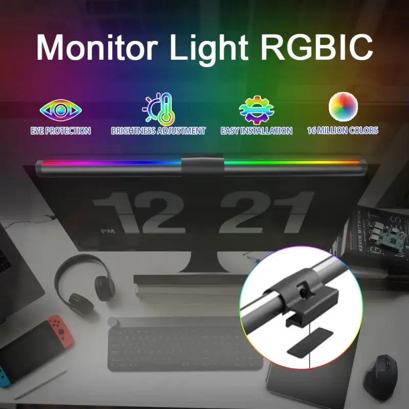 Monitor Light Bar RGB LED Liaht Bar Monitor Lighting Work Game Learning Reading Dimming Table Light Strip RGB Notebook Lighting