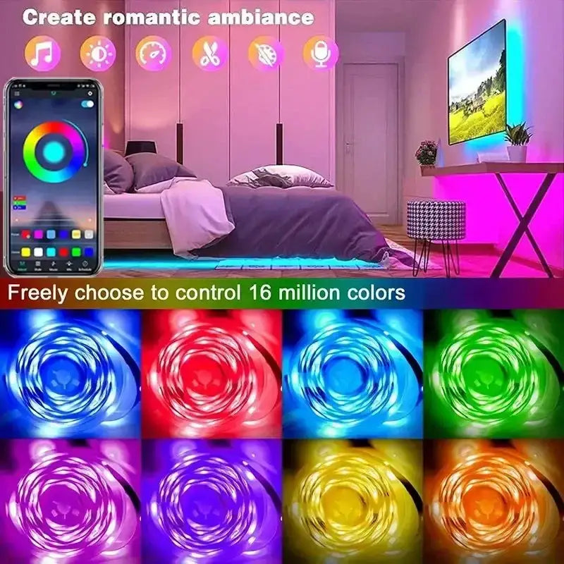 Smart RGB LED Strip Lights with Wifi Controller Sold for vibrant color-changing fun