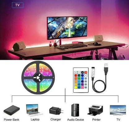 Smart RGB LED Strip Lights with Wifi Controller Sold and Bluetooth options for easy use