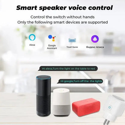 Smart Socket WiFi Power Monitoring Timer EU Plug for easy voice control at home