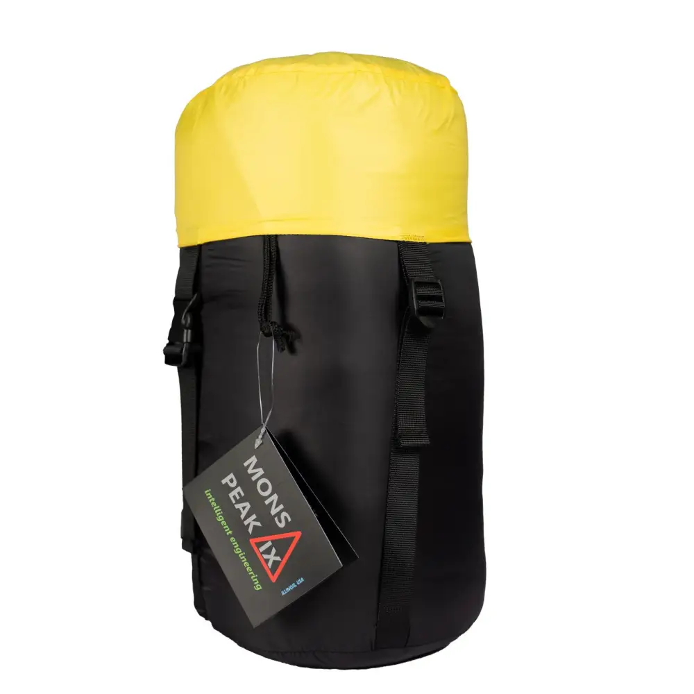 Black and yellow cylindrical backpack for Snag a Black & Yellow Sleeping Bag variant total