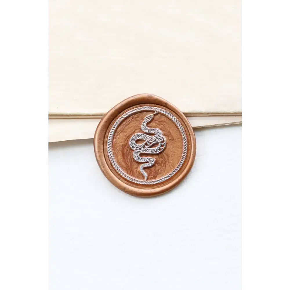 Stylish Bronze Wax Seal with Silver Snake for the Snake Wax Seal Stamp Munin