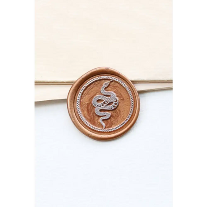 Stylish Bronze Wax Seal with Silver Snake for the Snake Wax Seal Stamp Munin