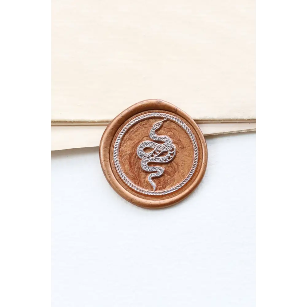 Bronze Snake Wax Seal Stamp Munin with a striking snake emblem design