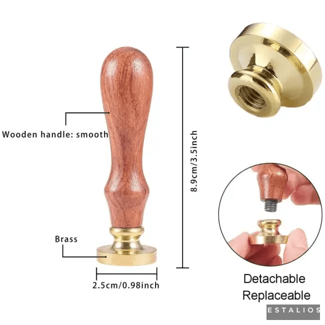 Elegant Snake Wax Seal Stamp with Comfortable Wooden Handle - Estalios