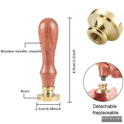 Elegant Snake Wax Seal Stamp with Comfortable Wooden Handle - Estalios