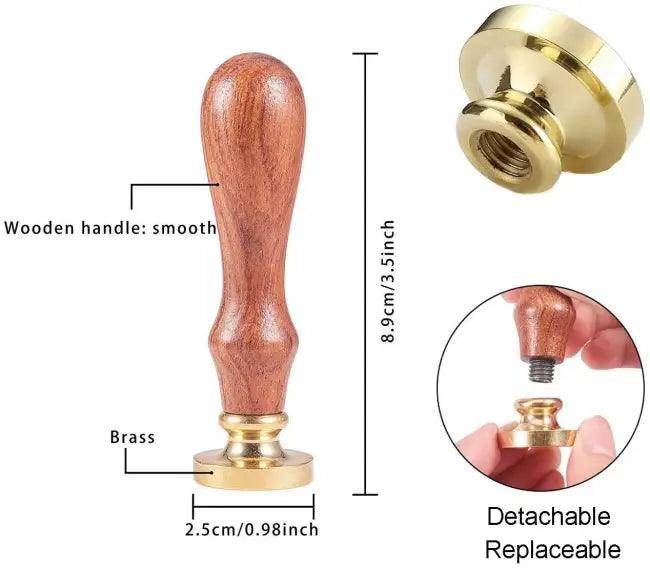 Elegant Snake Wax Seal Stamp with Comfortable Wooden Handle - Estalios
