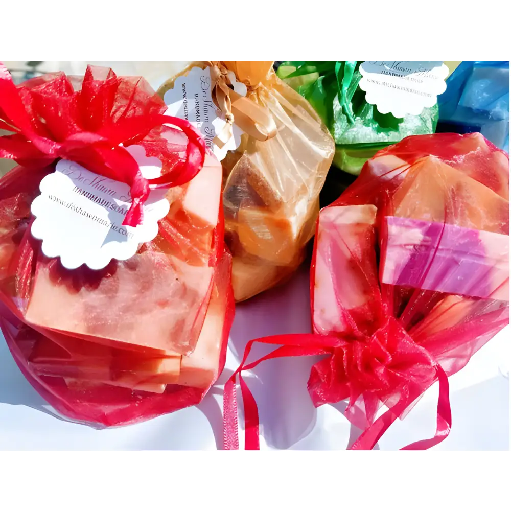 Handmade soaps in a colorful package of 1lb assorted soap samples for a fun gift